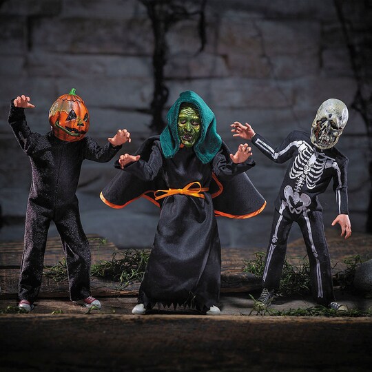 Halloween Season of the Witch 1-6 Scale Pumpkin Skull Witch Figure Set 3 Piece